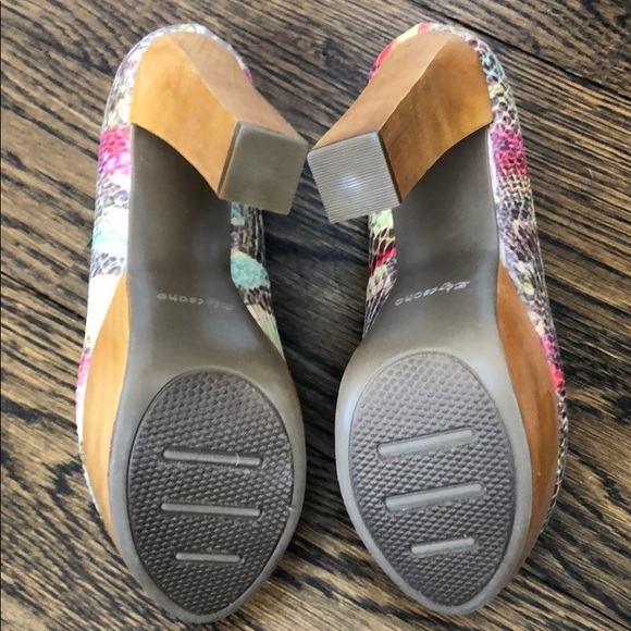 Multi color peep toe platform high heels - Picture 4 of 5